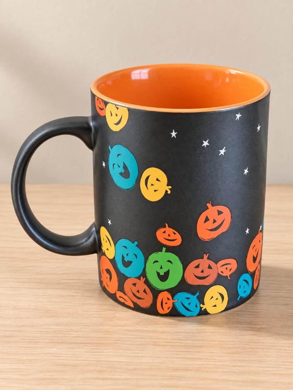 Starbucks Halloween Mug 2007 Black Pumpkins Jack O’Lanterns Coffee Cup